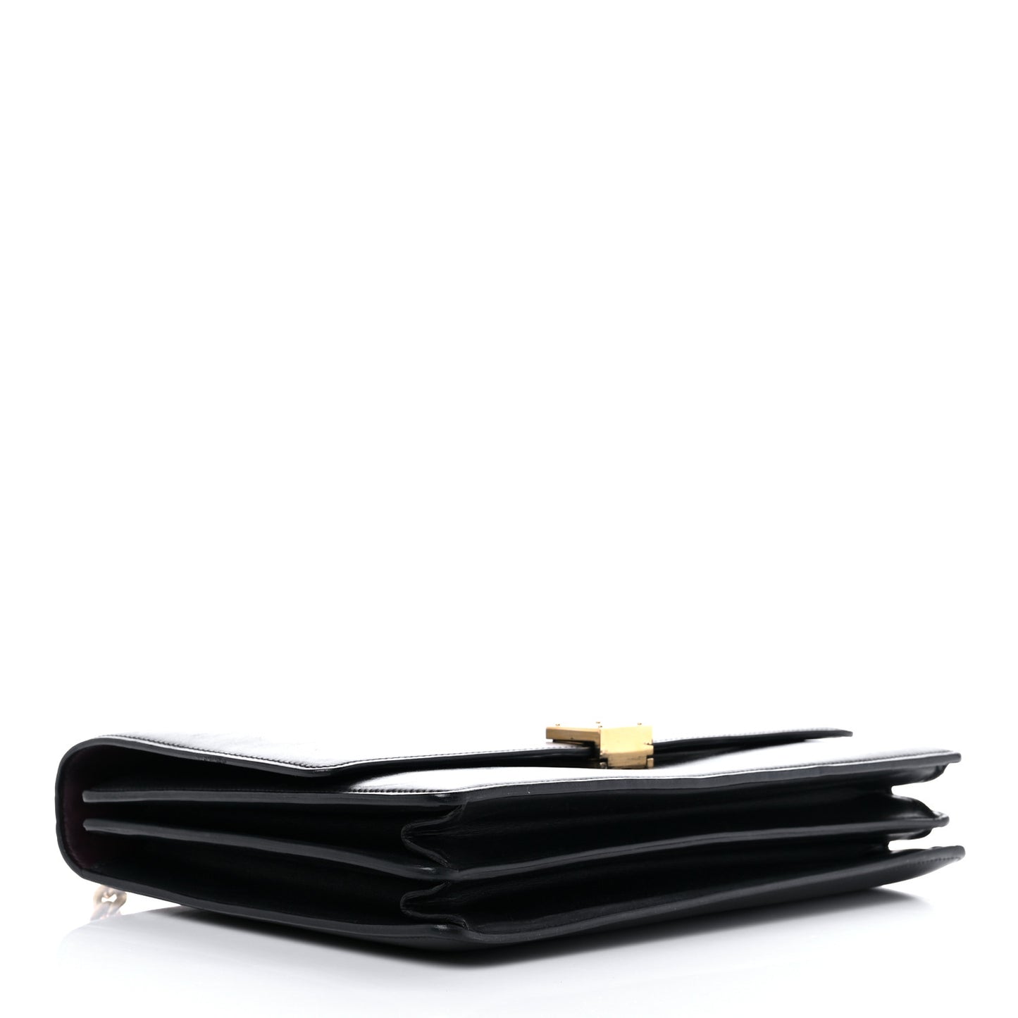 Smooth Calfskin Large Case Chain Flap Black