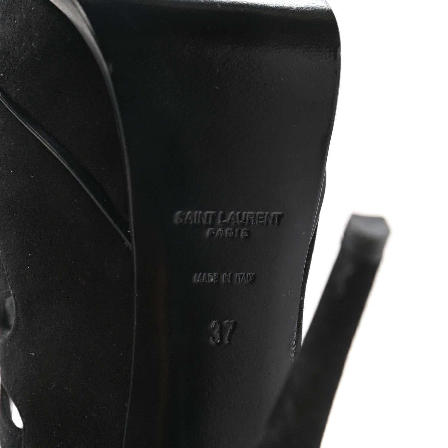 Saint Laurent Kid Scamosciato Tribute 105 Platform Sandals 37 Black 6 of 8