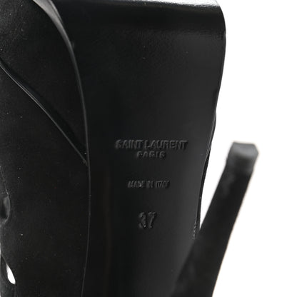 Saint Laurent Kid Scamosciato Tribute 105 Platform Sandals 37 Black 6 of 8