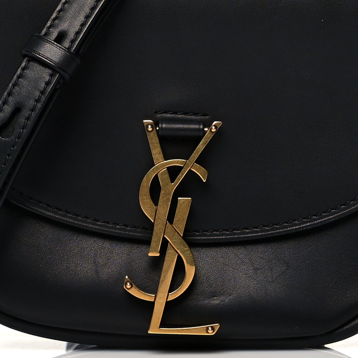 Smooth Calfskin Classic Monogram Small Kaia Satchel Black
