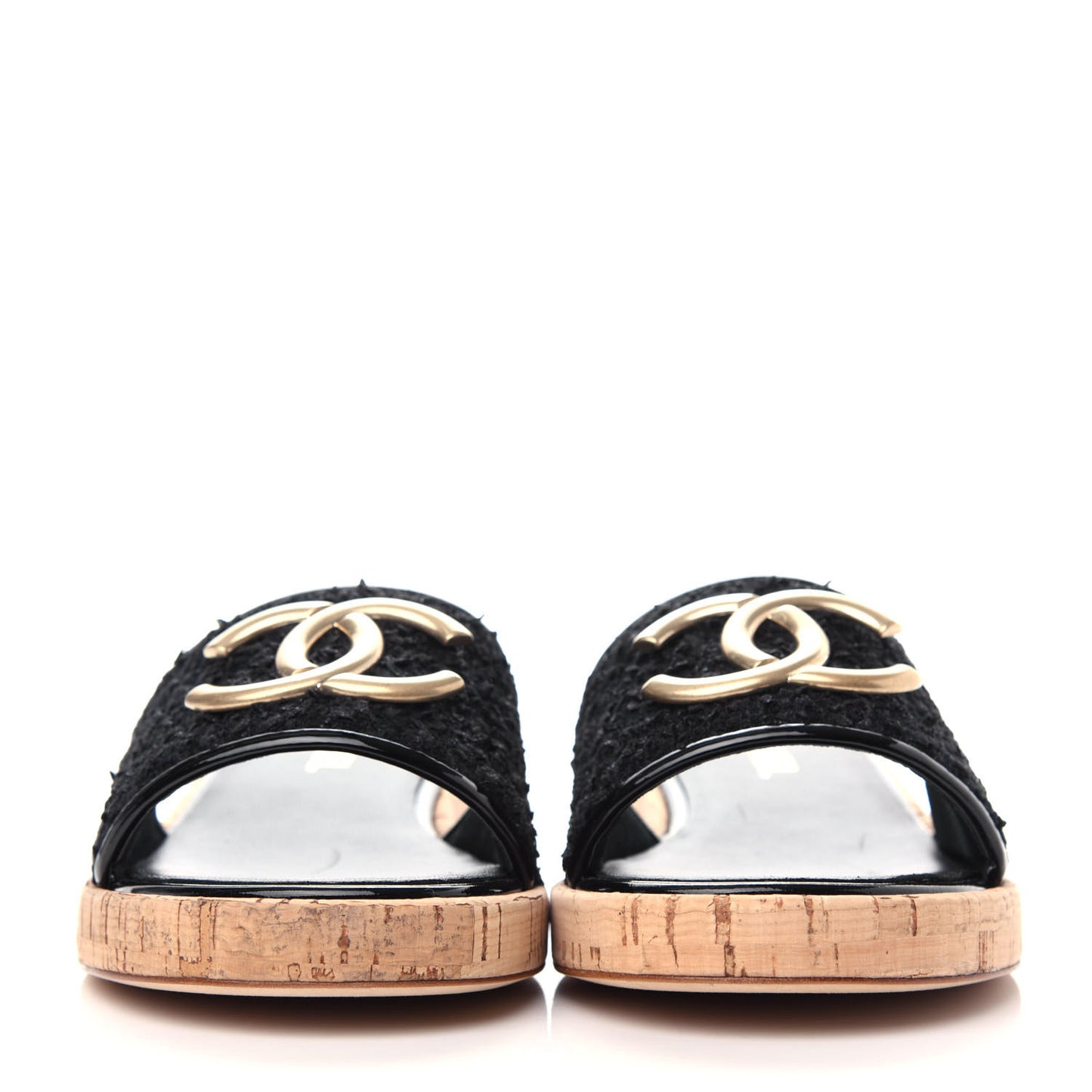 Tweed Cork CC Mule Sandal 40 Black