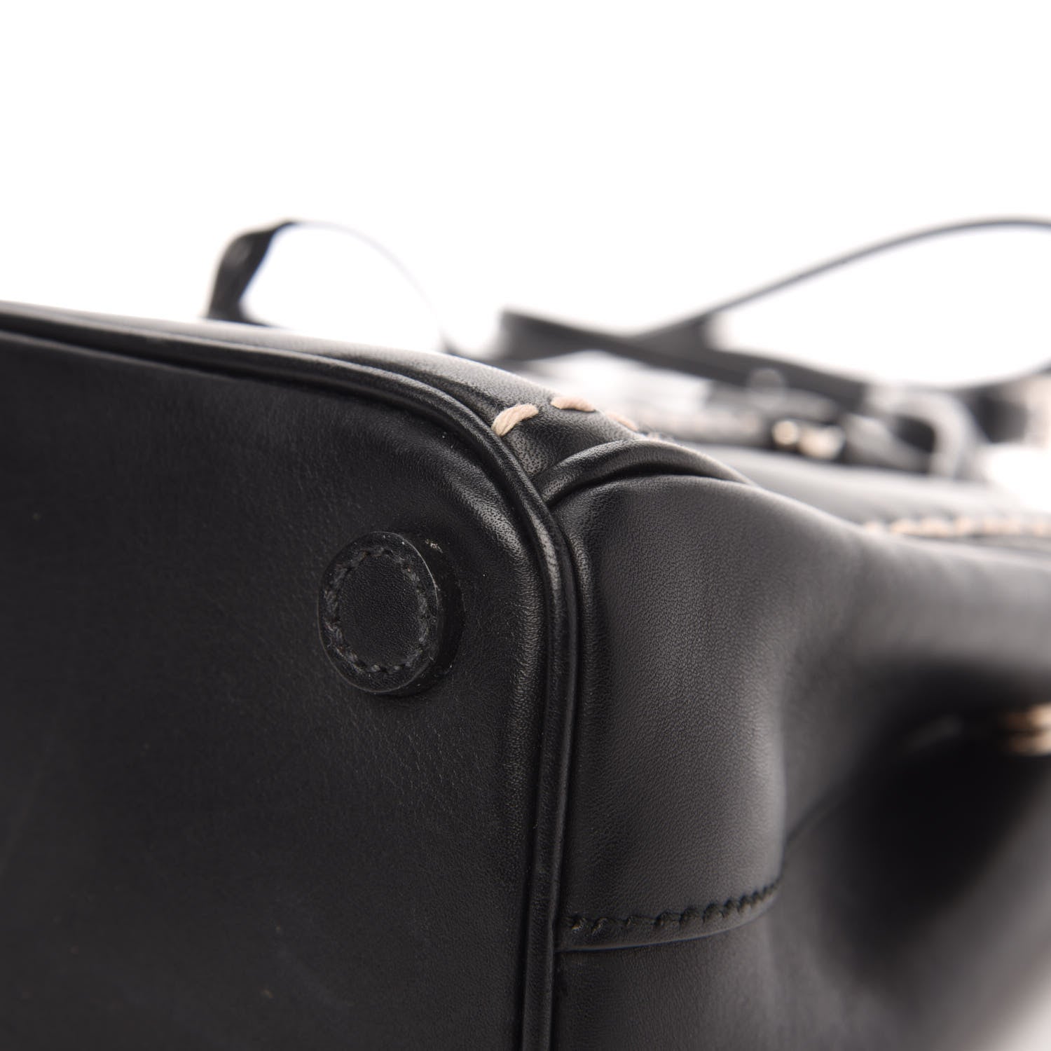 Prada City Calf Mini Hand Stitched Galleria Double Zip Tote Black 12 of 15