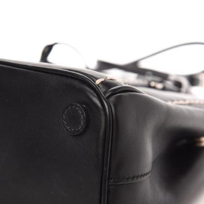 Prada City Calf Mini Hand Stitched Galleria Double Zip Tote Black 12 of 15