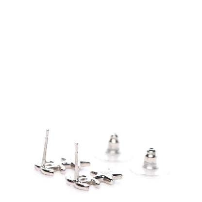 Chanel Crystal CC Star Earrings Silver 4 of 4