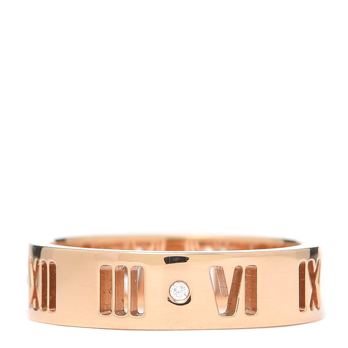 18K Rose Gold Diamond Wide Atlas Pierced Ring 51 5.75