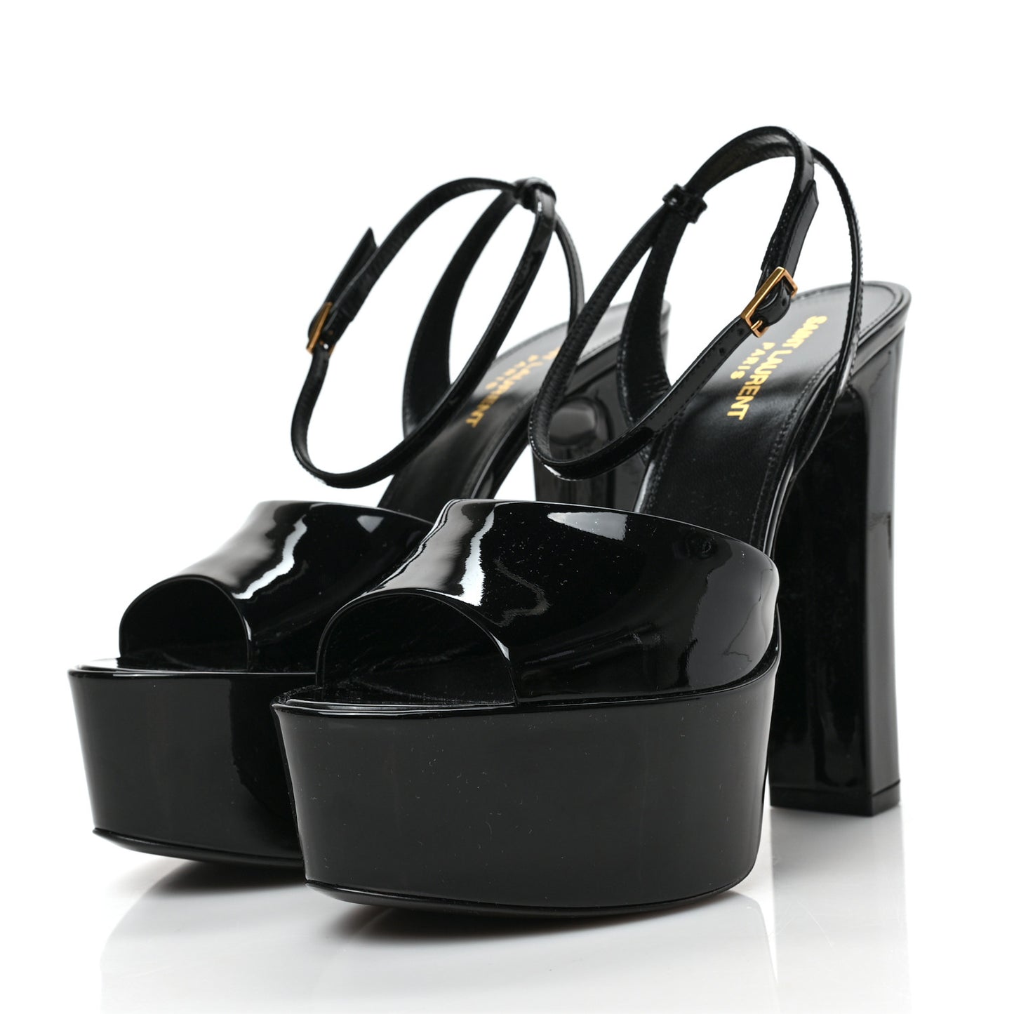 Patent Jodie 95 Platform Sandals 38 Black