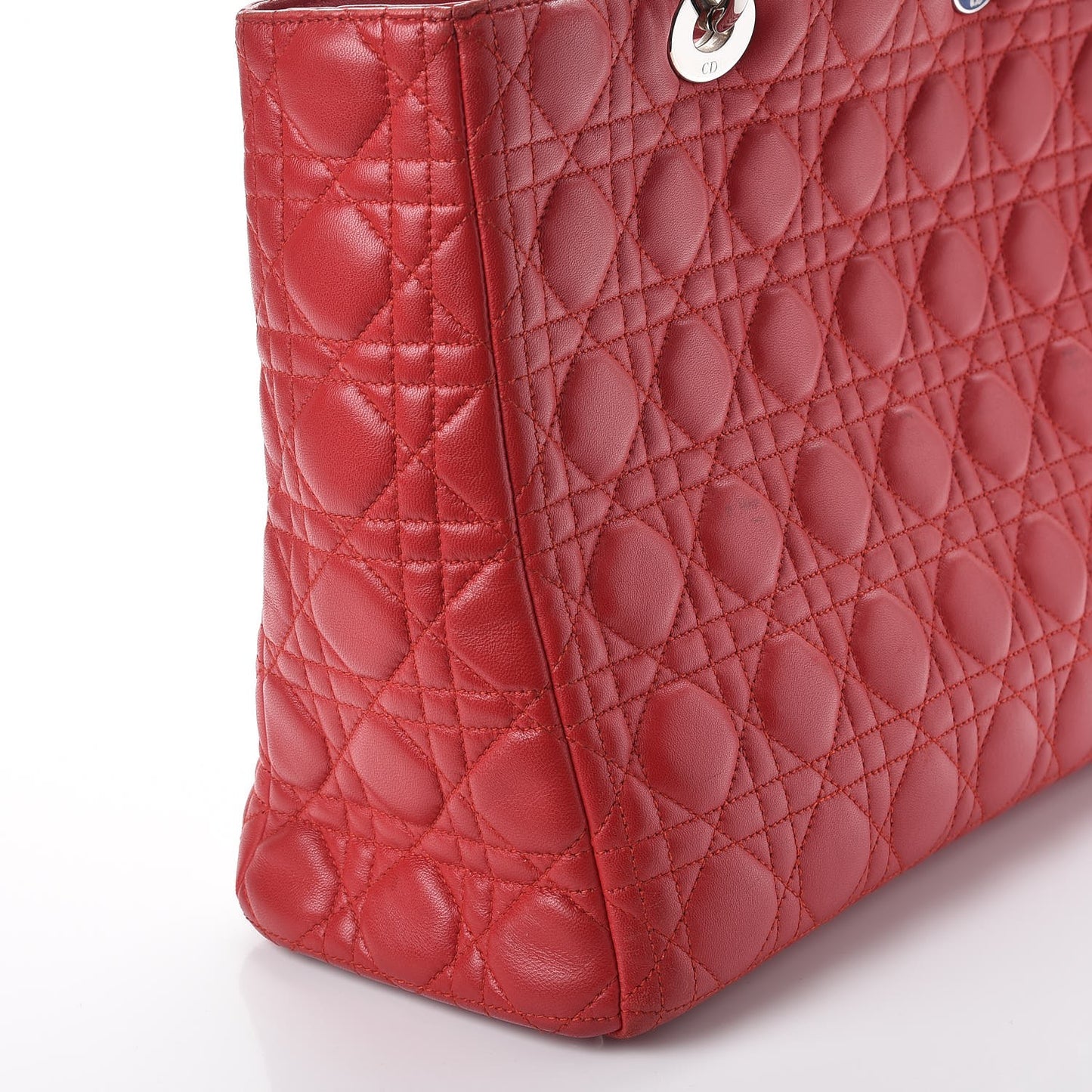 Lambskin Cannage Large Lady Dior Red