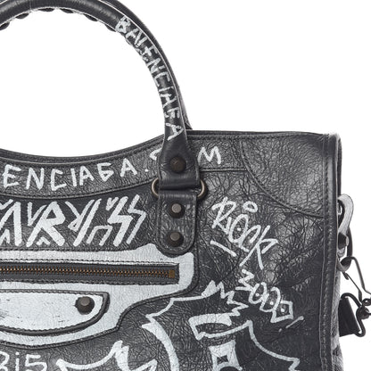 Balenciaga Agneau Arena Graffiti All Over Classic Hardware City Gris Fossile White 11 of 12