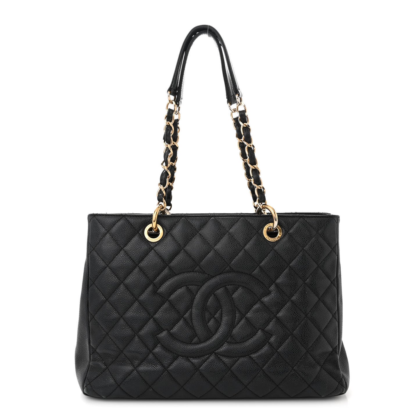 Caviar Quilted Grand Shopping Tote GST Black