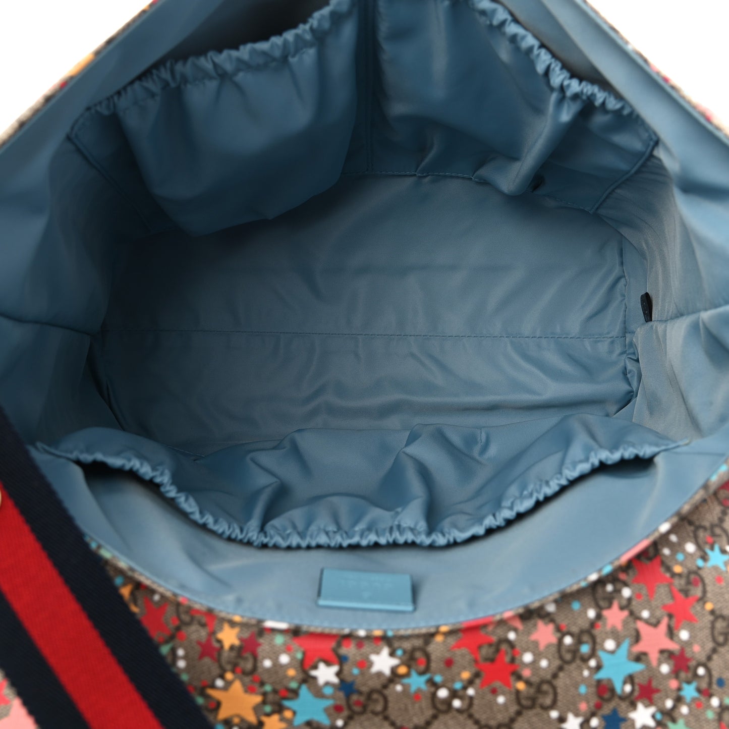 GG Supreme Monogram Star Print Diaper Bag Blue Multicolor