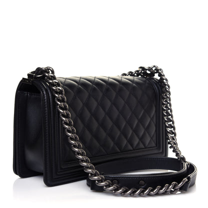 Chanel Calfskin Quilted Medium Boy Flap Black 2 of 12