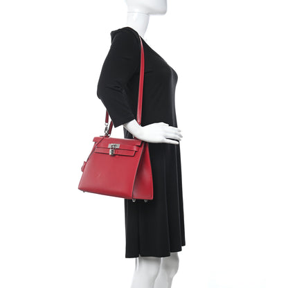 Hermes Tadelakt Kelly Sellier 28 Rouge Vif 2 of 11