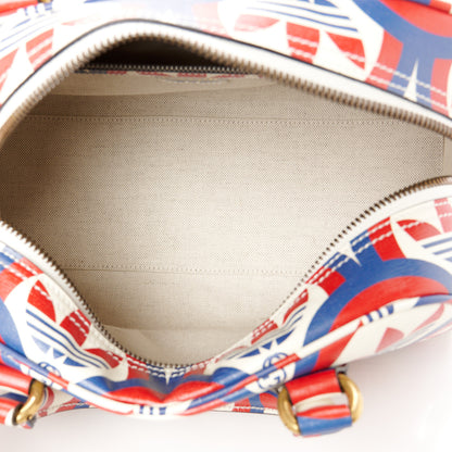 Gucci X ADIDAS Shangai Calfskin Web Trefoil Interlocking G Mini Duffle Bag Red White Blue 5 of 10