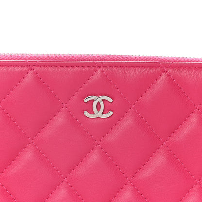 Chanel Lambskin Quilted Medium Cosmetic Case Dark Pink 8 of 13