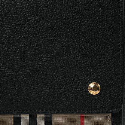Burberry Grainy Calfskin Vintage Check Note Crossbody Bag Black 8 of 10