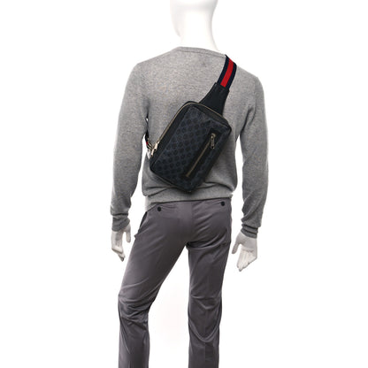 Gucci GG Supreme Monogram Web Belt Bag Black Grey 3 of 9