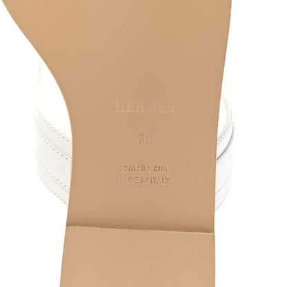 Hermes Calfskin Womens Elixir Sandals 39 White 6 of 9