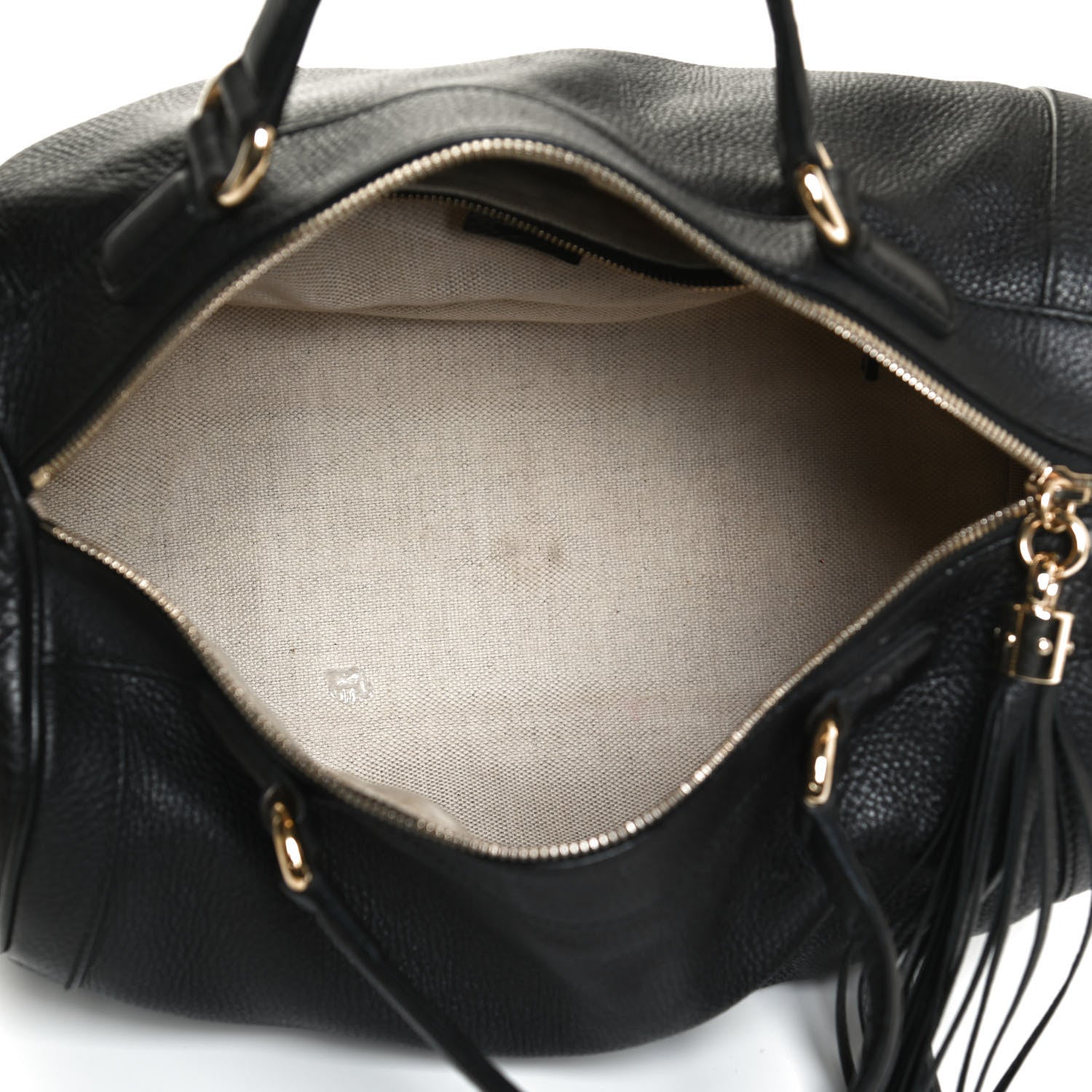 Gucci Pebbled Calfskin Medium Soho Boston Black 5 of 14