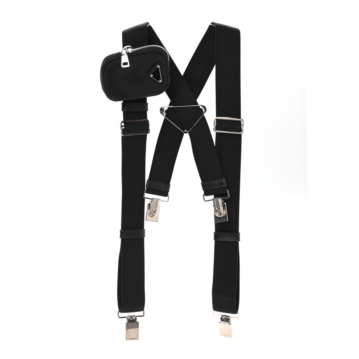 Woven Re-Nylon Triangle Suspenders Black