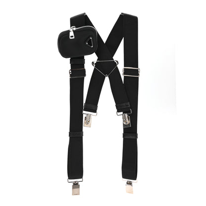 Prada Woven Re-Nylon Triangle Suspenders Black 1 of 4
