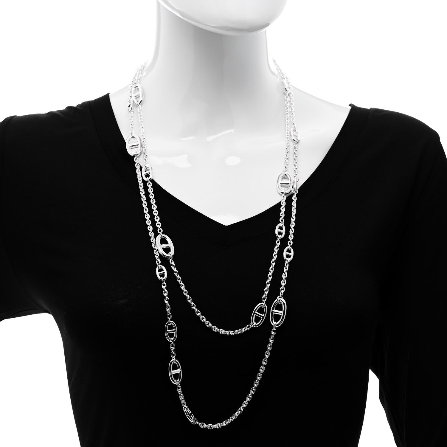 Hermes Sterling Silver Farandole Necklace 160 2 of 5
