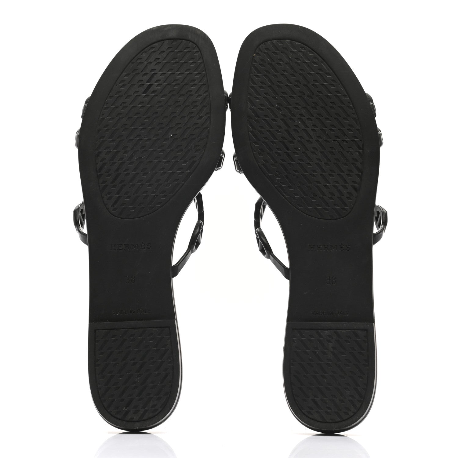 Hermes Rubber Chaine d'Ancre Rivage Sandals 38 Black 5 of 8