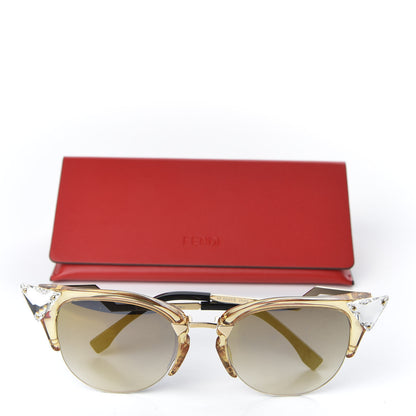 Fendi Metal Iridia Cat Eye Sunglasses FF 0041/S Gold 7 of 7
