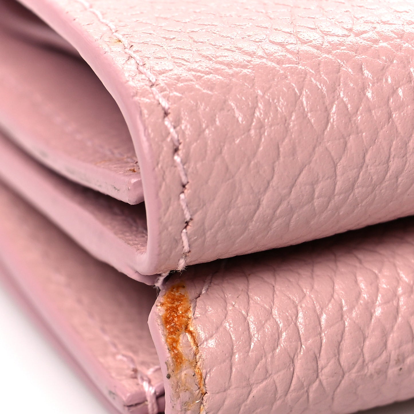 Grained Calfskin Logo Everyday Mini Wallet Pink