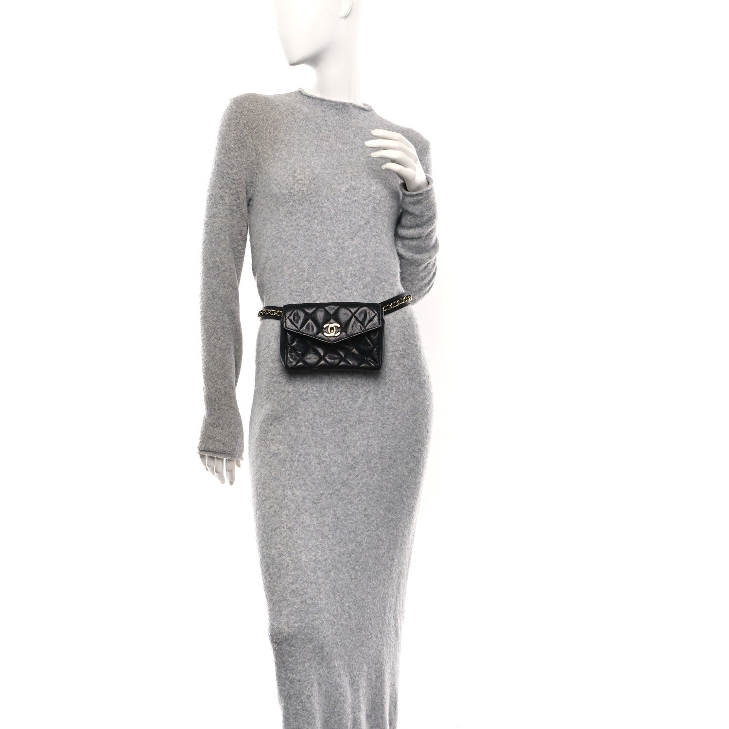 Chanel Lambskin Quilted Flap Waist Belt Bag 75 30 Black 2 of 14