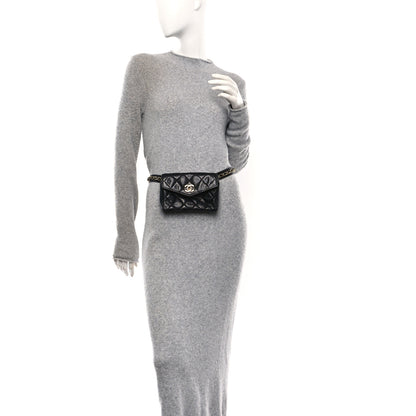 Chanel Lambskin Quilted Flap Waist Belt Bag 75 30 Black 2 of 14