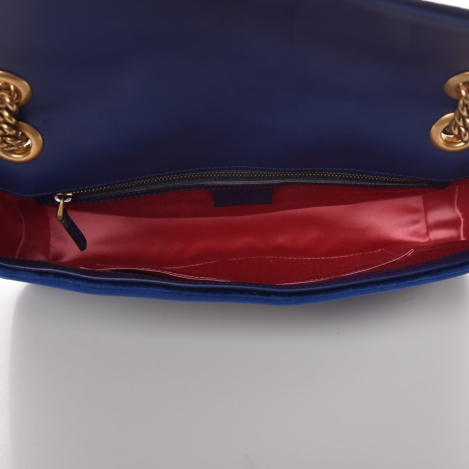 Gucci Velvet Matelasse Medium GG Marmont Shoulder Bag Cobalt Blue 5 of 9