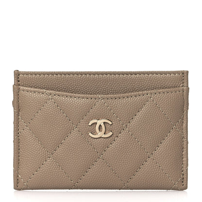 Chanel Caviar Quilted Card Holder Dark Beige 1 of 9