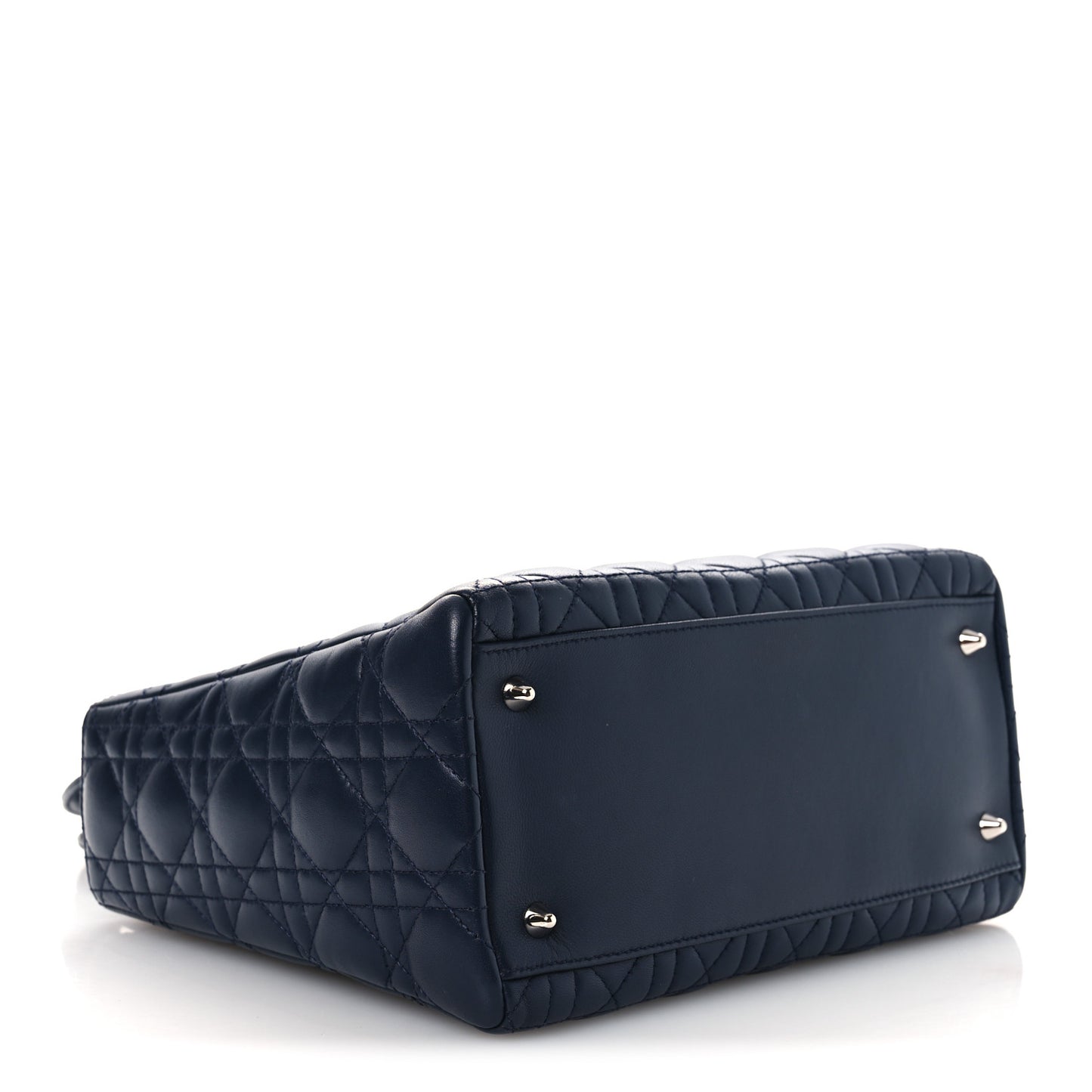 Lambskin Cannage Medium Lady Dior Navy Blue