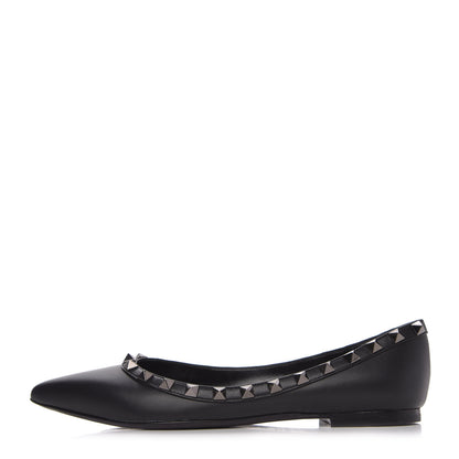 Valentino Garavani Nappa Rockstud Ballerina Flats 35.5 Black 1 of 9