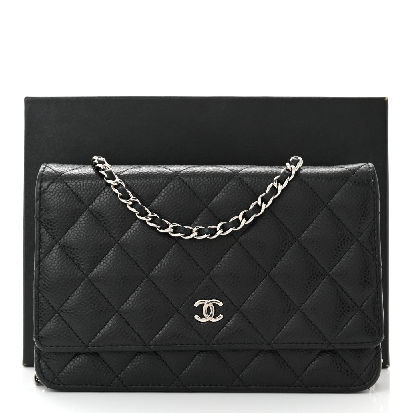 Caviar Quilted Wallet On Chain WOC Black