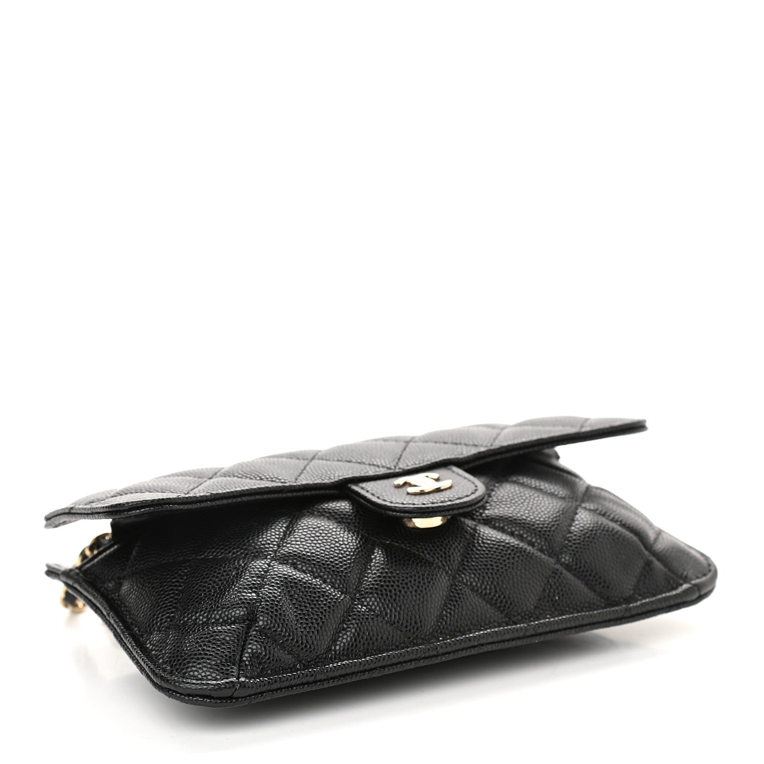 Chanel Caviar Fabric Quilted Foldable Tote With Chain Black Multicolor 6 of 15