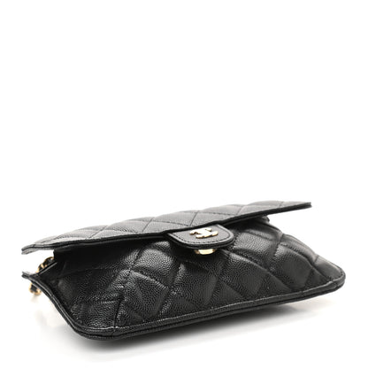 Chanel Caviar Fabric Quilted Foldable Tote With Chain Black Multicolor 6 of 15