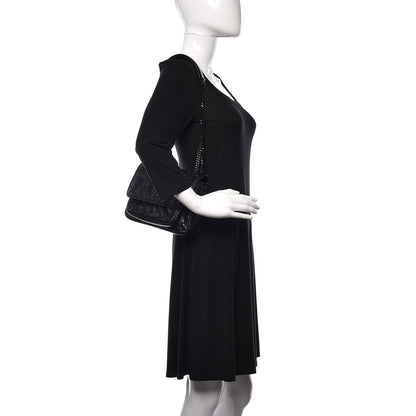 Saint Laurent Crinkled Calfskin Matelasse Monogram Baby Niki Chain Satchel Black 2 of 14