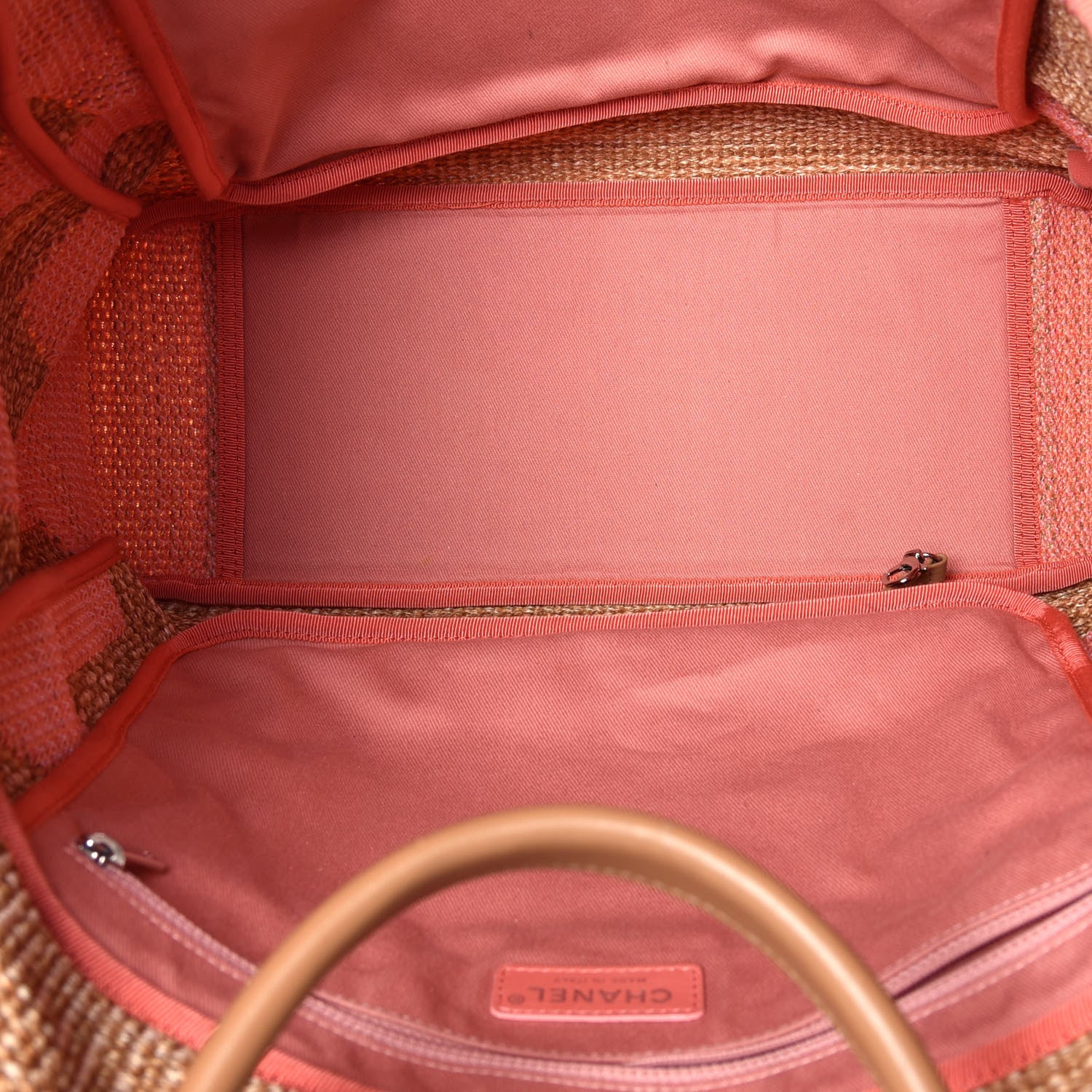 Chanel Mixed Fibers Large Shopping Bag Pink Beige 4 of 7
