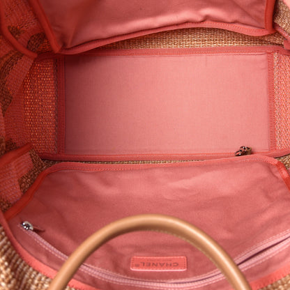 Chanel Mixed Fibers Large Shopping Bag Pink Beige 4 of 7