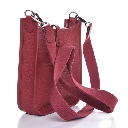 Hermes Taurillon Clemence Evelyne TPM Rouge Grenat 3 of 7