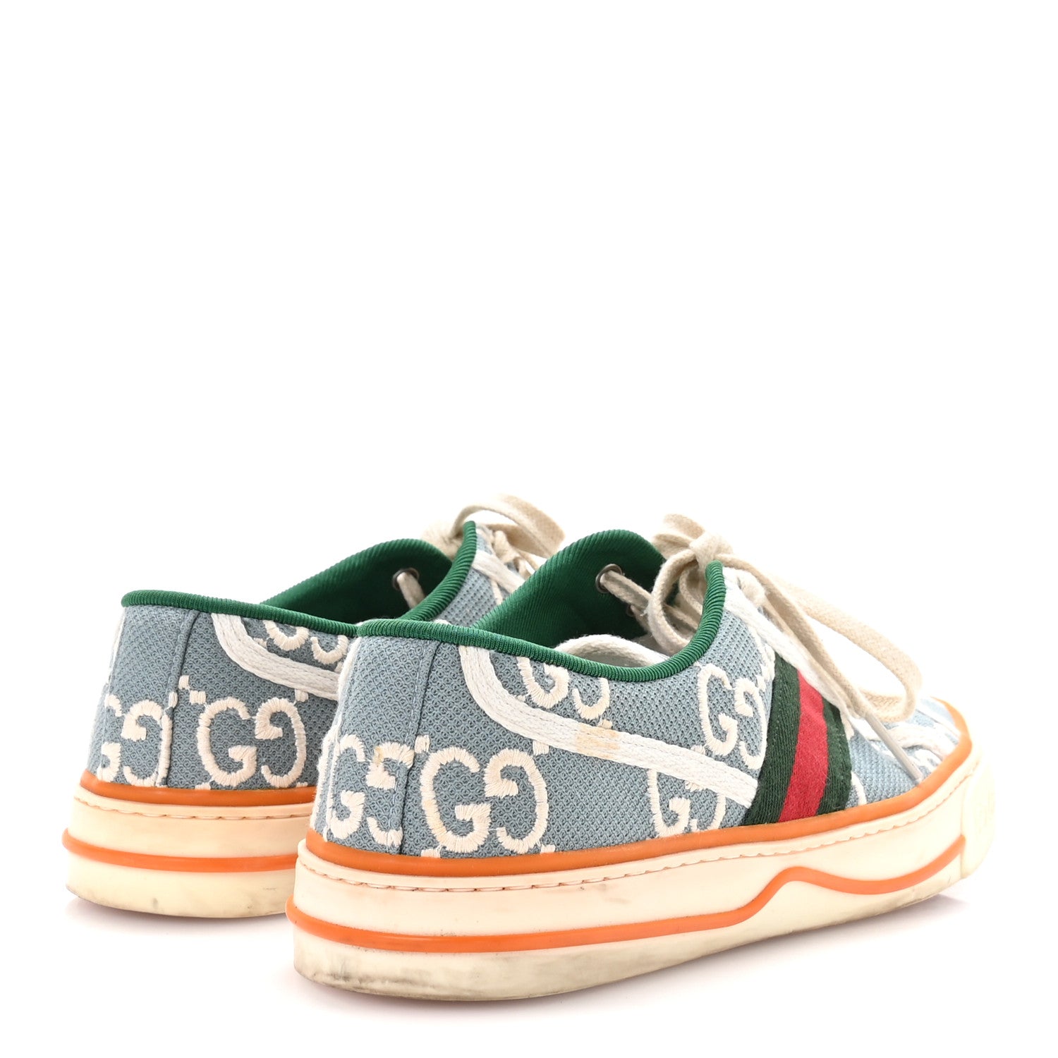 Gucci Cotton GG Monogram Web Womens 1977 Tennis Sneakers 38 Philod Ivory Mystic White 5 of 8