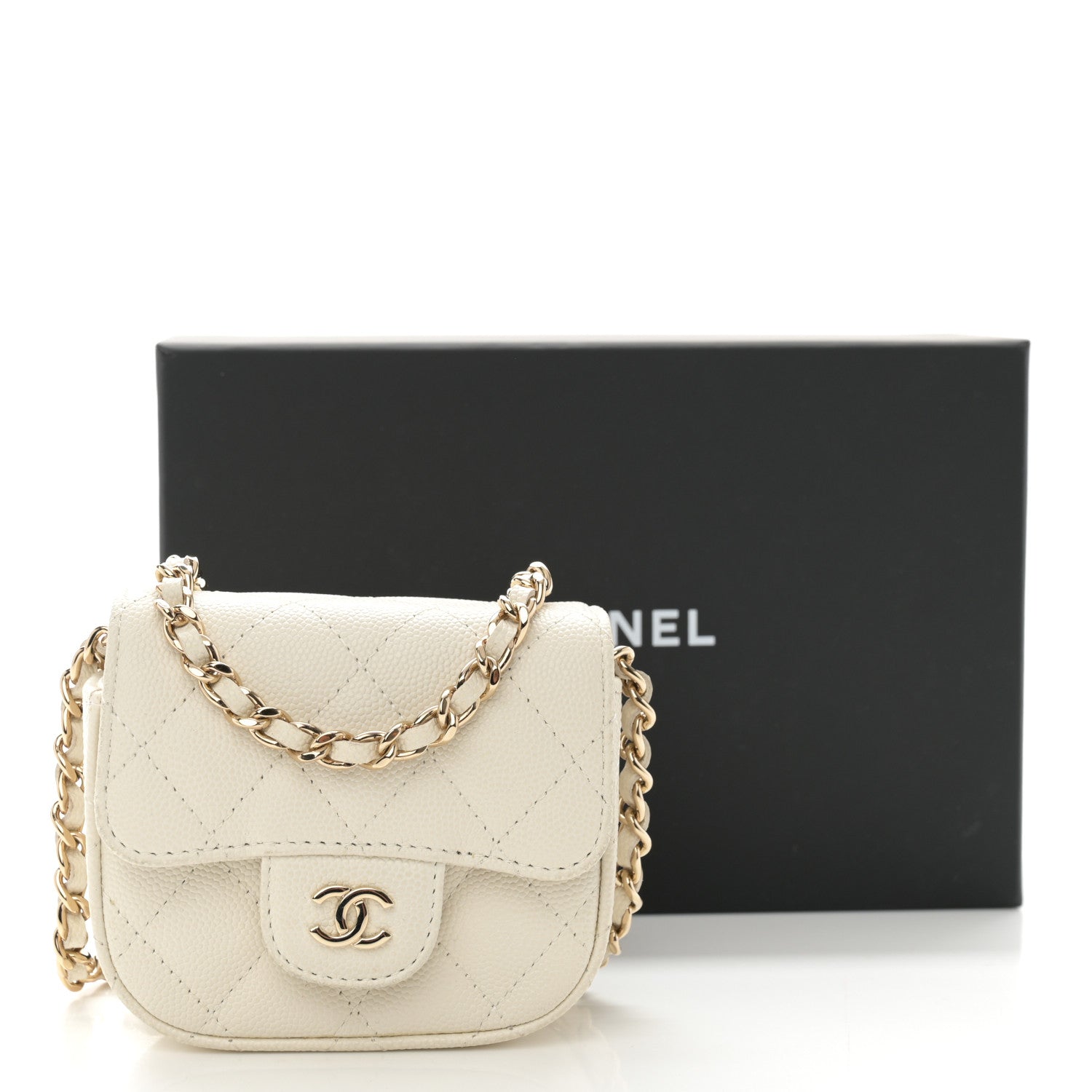 Chanel Caviar Quilted Mini Clutch With Chain White 12 of 12
