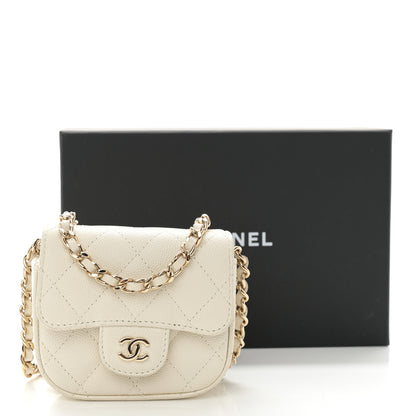 Chanel Caviar Quilted Mini Clutch With Chain White 12 of 12