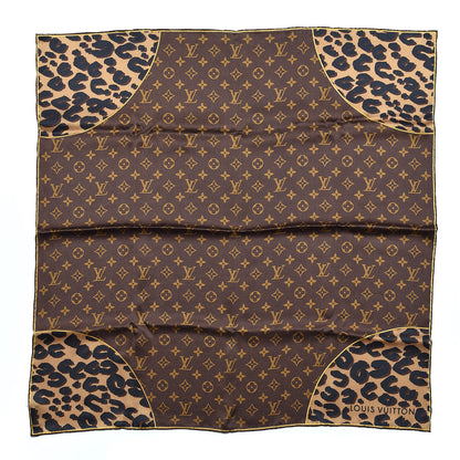 Louis Vuitton Silk Leopard Monogram Square Scarf 1 of 4