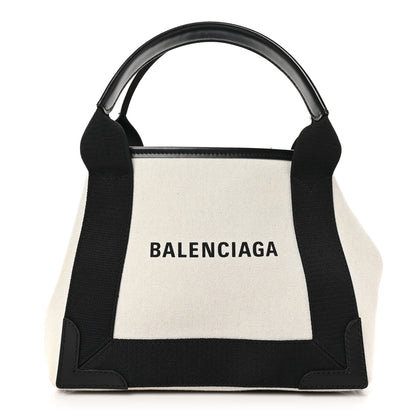 Balenciaga Cotton Canvas Satin Calfskin XS  White Black 1 of 12