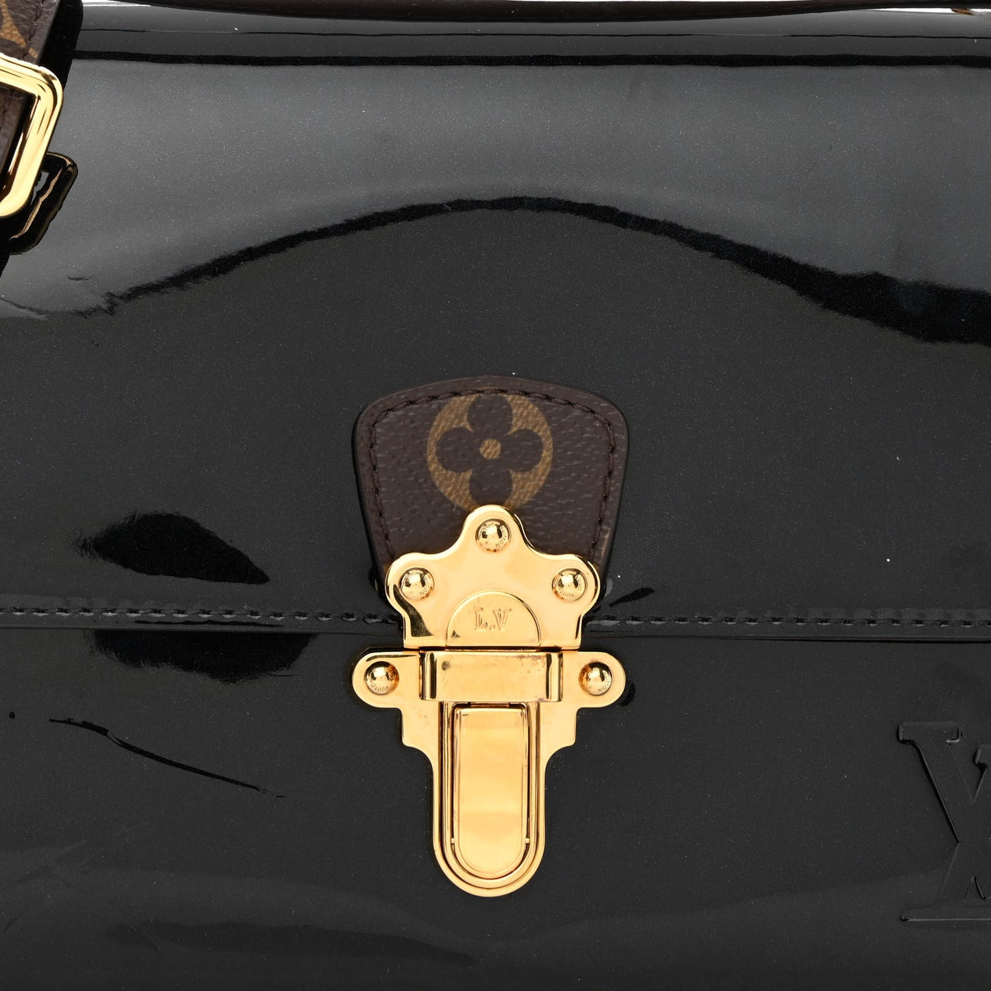 Patent Calfskin Monogram Cherrywood BB Black