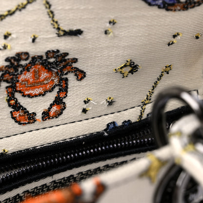 Christian Dior Canvas Pixel Zodiac Embroidered Medium Lady D-Lite Ecru Multicolor 10 of 10