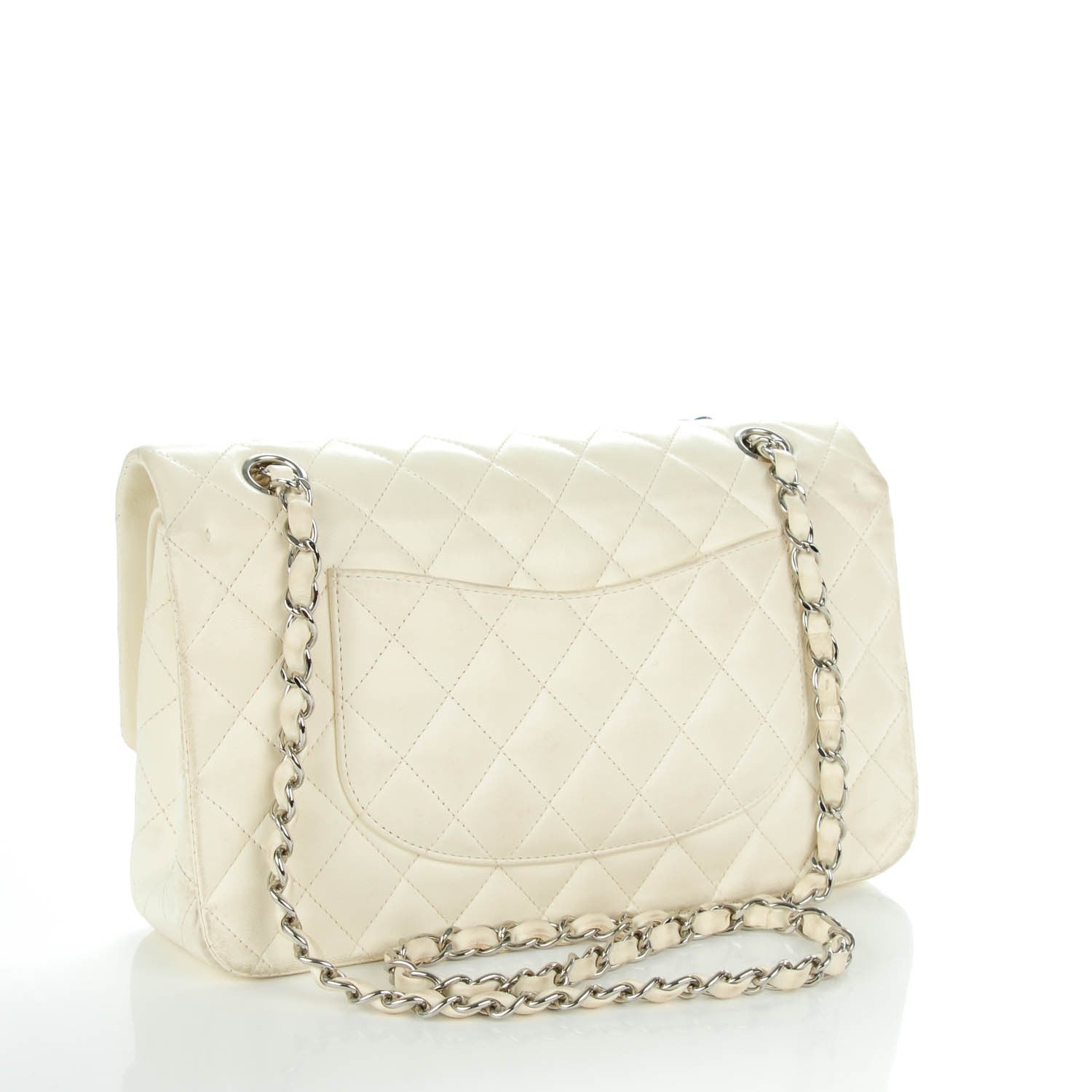Chanel Lambskin Quilted Medium Double Flap White 3 of 8