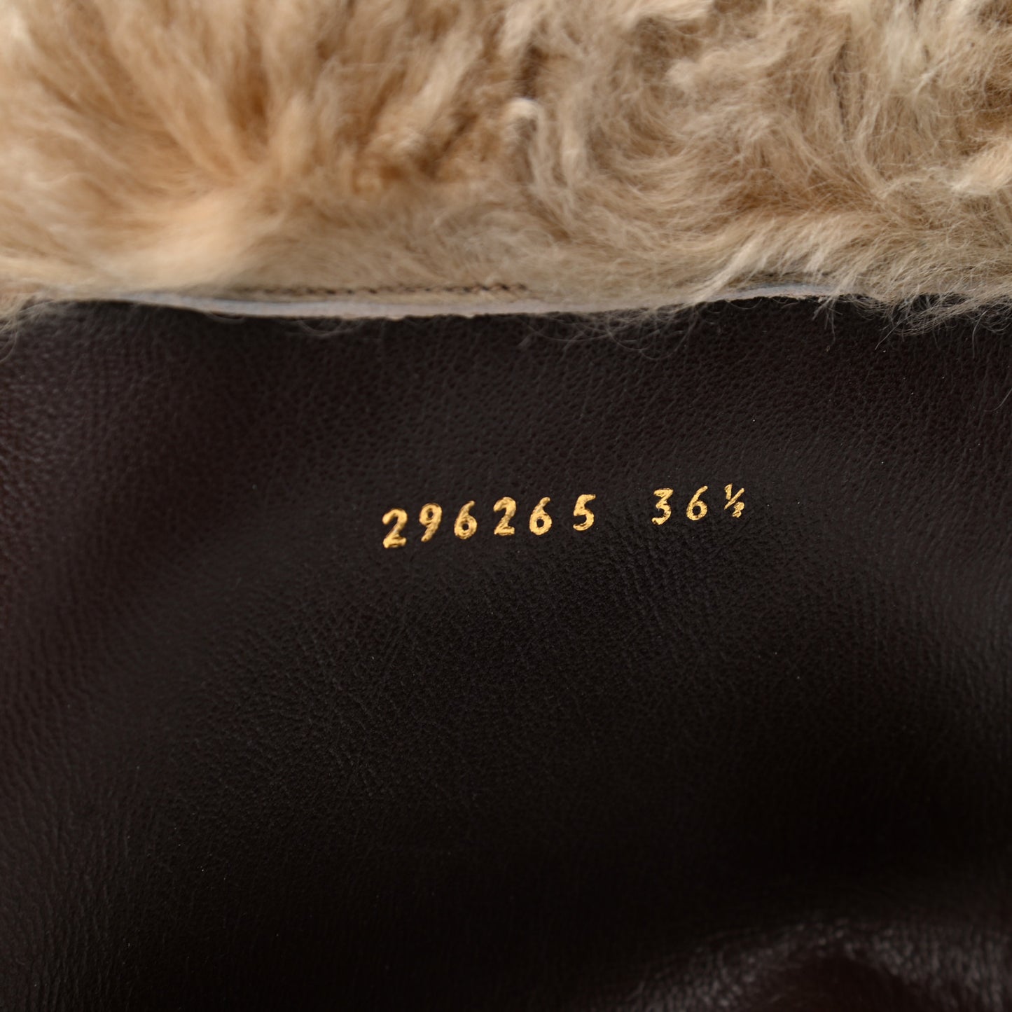 Suede Shearling Fur Microguccissima Courtney Tall Wedge Boots 36.5 Cocoa